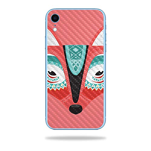 MightySkins Carbon Fiber Skin for Apple iPhone XR - Aztec Fox | Protective, Dur…