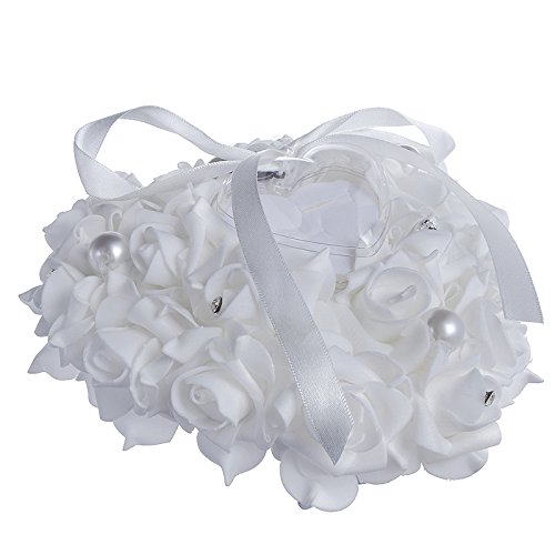 Adeeing Ring Bearer Pillow, Small, 6 x 6 Inch - Thumbnail 3