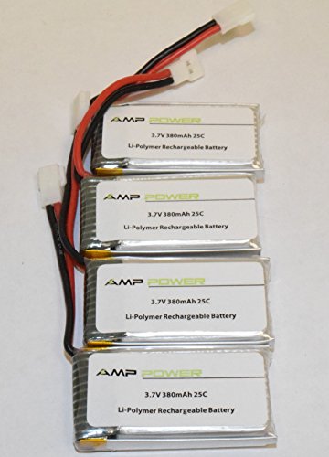 (4 pack) 3.7V 380mAh LiPO battery is a replacement battery Compatitle with Walkera Super CP Mini CP Genius CP Model