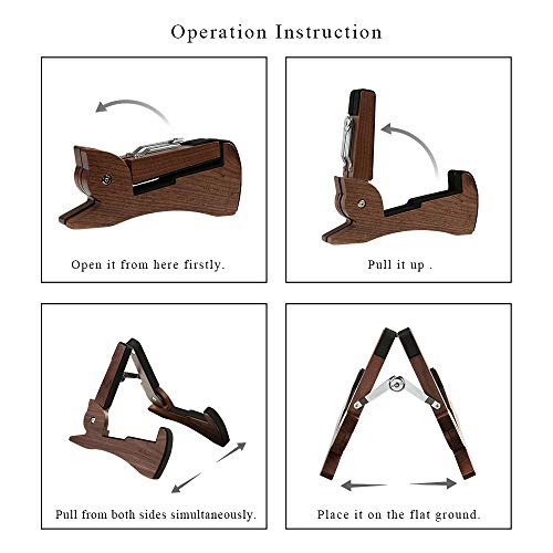Guitar Stand, Neboic Real Hard Wood Electric Acoustic Bass Guitar Stand, Portable Guitar Accessories for Multiple Guitars, Bass Guitar Holder