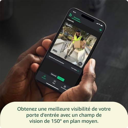 Sonnette vidéo Blink- Vidéo HD en plan moyen, durée de vie des piles de deux ans, configuration simple, IP65 - Module de synchronisation de base inclus - Blanc