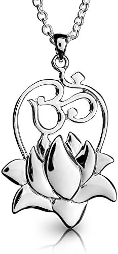 925 Sterling Silver Om entwined with Lotus