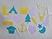 TRENDY Theme-Baby Shower DIY Onesie Making Kit- GIRL THEME FABRICS- (25 Fabric Appliqués & 8x10 Black Applique for Lettering)