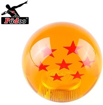 Pudoo Dragon Ball Z Crystal Gear Shift Knob Car Manual Stick Lever With 1 Adapters Fits Most Cars (7 Stars)