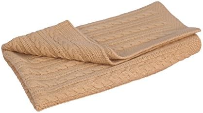 Grete Knitwear Premium Baby Swaddle Receiving Blankets 100% Soft Acrylic. Perfect Baby Shower Gift Or For Expecting Mother (Small, Beige)