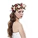 Women handmade Rose Flower Crown with Adjustable Ribbon for Wedding Festivals