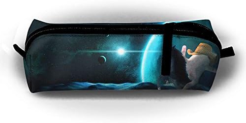Figer Walking Space Printed Pencil Case Pen Bag Multifunction Makeup Pouch Zipper Box Office