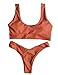 NAFLEAP Women's Push up Sexy Brazilian Bra Top Triangle Bikini Thong Sets 2 Pieces Swimsuit,Orange,XS