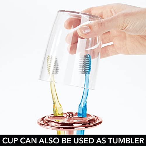 mDesign Decorative Plastic Bathroom Vanity Countertop Toothpaste