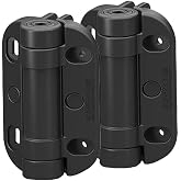 Safetech Hardware MegaKlik Self Closing Gate Hinges | Self-Aligning Heavy Duty Spring Hinges | Adjustable Tension | Pool safety Hinge | Square Post, Aluminum Gates | Swing Close 185 lbs SHH135 - Black