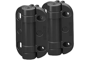 Safetech Hardware MegaKlik Self Closing Gate Hinges | Self-Aligning Heavy Duty Spring Hinges | Adjustable Tension | Pool safety Hinge | Square Post, Aluminum Gates | Swing Close 185 lbs SHH135 - Black