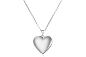 Heart Locket Necklace Holds Pictures Love Necklace for Women Girls Polished Lock Necklaces for Christmas Birthday Gifts for H