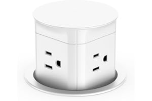 JGSTKCITY Automatic Pop up Countertop Outlet,Pop Out Outlet Station with 15 Amp Receptacle Outlet,Splash Resistant,Pop Up Outlet for Kitchen Countertop,Conference Table Power Hub(White)