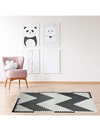 Alfombra de juegos   Alfombrillas para niños   Alfombrilla para gatear   Baldosas de espuma   Alfombra para suelo de bebé   Diseño triangular de Chevron