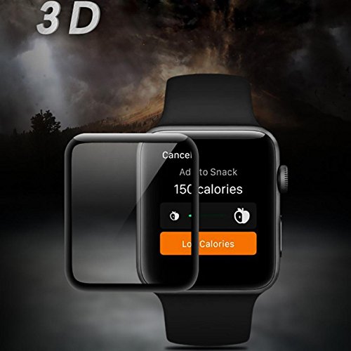 Owill Full Screen Curved Edge Tempered Glass Protect Film For Apple Watch Series 1/2/3 42MM (Black) - Thumbnail 6