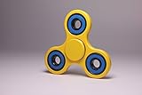 ASELA Official Tri Fidget Spinner Toy Prime Premium Quality EDC Focus for Kids & Adults - Fast Stress Reducer Relieves ADHD and Hybrid ceramic si3n4 (Yellow and blue)