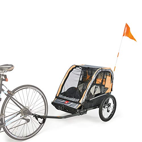 Allen Sports Deluxe Steel - Remolque y cochecito para bicicleta para 2 niños, modelo AS2-O, color naranja