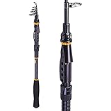 Sougayilang Graphite Carbon Fiber Portable Spinning Telescopic Fishing Rod for Boat Saltwater and Freshwater,1.8M/5.91Ft