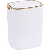 ELPHECO 3.5 Gallon Waterproof Motion Sensor Bedroom Trash Can with Lid Bathroom Decor, Bathroom Accessories Automatic Garbage Bin for Living Room Office, Golden