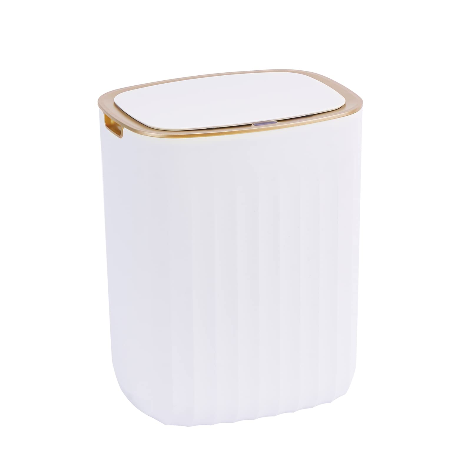 Photo 1 of ELPHECO 3.5 Gallon Waterproof Motion Sensor Bedroom Trash Can with Lid Bathroom Decor, Bathroom Accessories Automatic Garbage Bin for Living Room Office, Golden