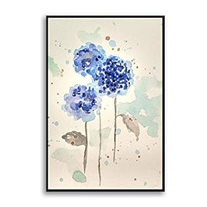 Framed Canvas Home Artwork Decoration Watercolor Painting Canvas Wall Art for Living Room, Bedroom - 16x24 inches