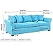 DIVANO ROMA FURNITURE Classic and Traditional Ultra Comfortable Linen Fabric Sofa - Living Room Fabric Couch (Sky Blue)