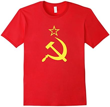 Mens USSR Hammer and Sickle Flag T-Shirt Medium Red
