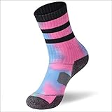Forcool Wicking Cushion Arch Support Hiking Trekking Walking Sports Crew Socks Year Round for Men & Women