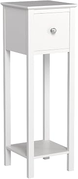 Yaheetech White Slim Bedside Table Set of 2 Narrow Nightstand with Drawers view 4