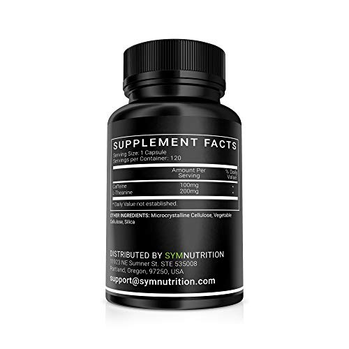 Caffeine 100mg, L-Theanine 200mg - 120 Count (V-Capsules) / 120 Servings: Manufactured in a cGMP-Registered Facility in… - Image 3