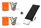 Outdoors Mini Camping Stove Ultralight Collapsible Stove Backpacking with windshield (2 pcs/pack)