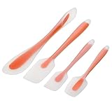 Spatula,Xpatee 4-pieces Heat-Resistant Baking Spatulas Non-stick Flexible Rubber Spatulas (Coral)