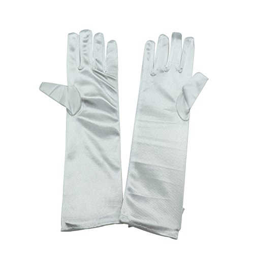 Rocinha 2 Sets Kids Girls Satin Bowknot Formal Gloves Girls Princess Costume Gloves for Cosplay Party ,Pink&White - Thumbnail 2