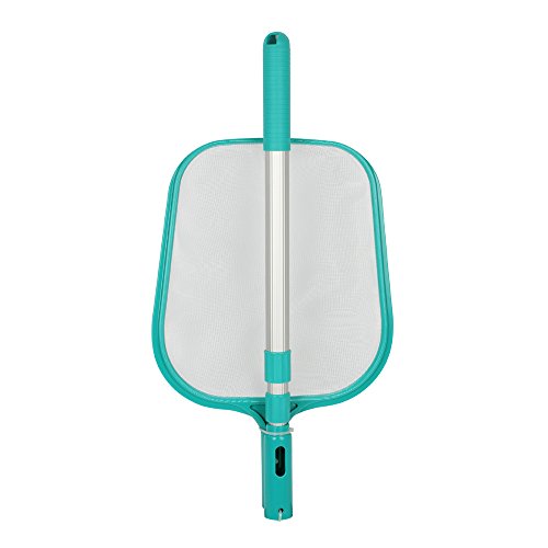 POOLWHALE Economy Pool Leaf Skimmer Net with Adjustable 3 Sections Telescopic Pole/EZ Clip handle