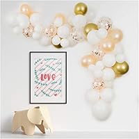 PapaKit Deluxe DIY Balloon Garland Set | 70 pc Assorted Balloons (12ft) | Decorating Strip, Glue Dots, Tying Tool | Wedding Bridal Baby Shower Party Decoration (Sparkling Champagne Blush)