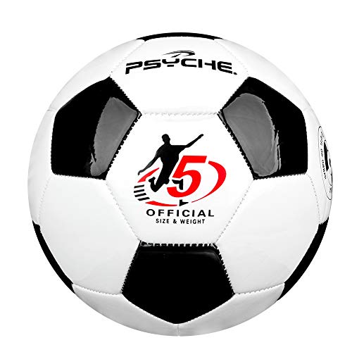 Wisdom Leaves Soccer Ball Size 3.4.5 for Training Practice Outdoor/Indoor Soccer Balls for Kids/Children/Teenager/Adults,Black White