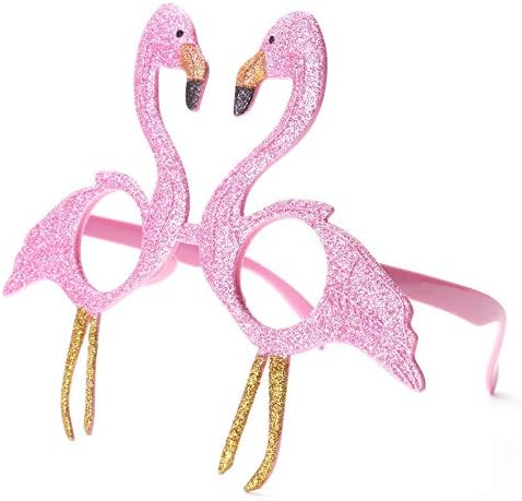 Funny Pink Flamingos Shiny Glasses Birthday Costume Party