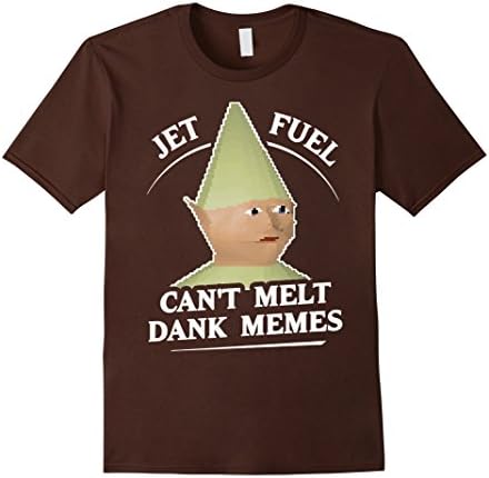 Men's Jet fuel T-shirt-Jet fuel can't melt dank memes T-Shirt 2XL Brown