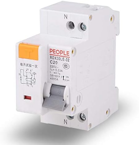 XIONGXI miniature miniature circuit breaker air switch open with leakage protection leakage switch RDX30LE-32 C10A 1P+N, 32A