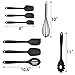 Cooking Utensils,Xpatee 8 Piece Nonstick Silicone Kitchen Utensils Gadgets Set Includes Silicone Ladle,Spatula,Spoon,Brush and Whisk (Black)