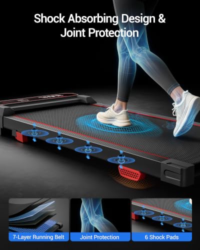 15% Incline Under Desk Walking Pad Treadmill with Vibration 10KM/H 3.0HP | Under Desk Treadmills with 8 Speed Levels 120KG Capacity Quiet Compact Portable Design with Remote Control & Led Display
