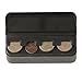 Car Coin Holder, Carfond Classic Black Premium Plastic Car Coin Organizer Case Double Sided Slots for U.S. Quarters, Dimes, Nickels, Pennies, Euros, 2018 Coin Container for Car