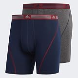 adidas Men's Athletic Stretch Cotton Boxer Brief Underwear (2-Pack)