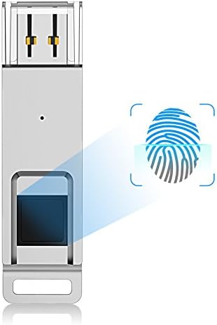 JUANWE Fingerprint USB Flash Drive 32GB, High Speed Recognition Encrypted USB 3.0 Security Protection Memory Stick - Silver