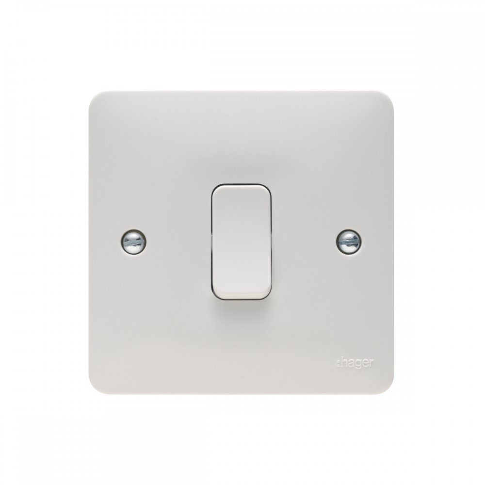 Hager 10AX 1 Gang 1 Way Wall Switch - Sollysta Range
