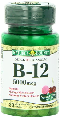 Nature's Bounty Sublingual Vitamin B-12, 5000mcg, 30 Tablets (Pack of 3)