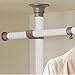 Prince Hanger Deluxe Pants & Shelf Hanger Heavy Duty One Touch Load 880LBS Clothing Racks for Hanging Clothes Metal Wardrobe Closet Garment Tension Rod Freestanding Ivory Height Adjustable PHUS-0052