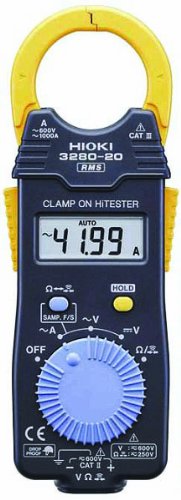 Hioki HiTester 3280-20 True RMS Clamp-Meter, 2,000A AC, Conductors to 33mm, Voltage and Resistance Measurement