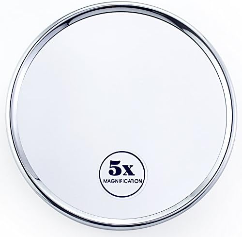 Gloriastar 5x Magnification Mirror with Suction Cup,6 Inch,Chrome Finish