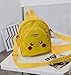 Pikachu Bag, Pikachu Shoulder Bag with 2 Zipper Pocket, Portable Travel Zipper Crossbody Bag with Adjustable Strap, Pikachu Mini Bag/Pocket for Girls, Yellow